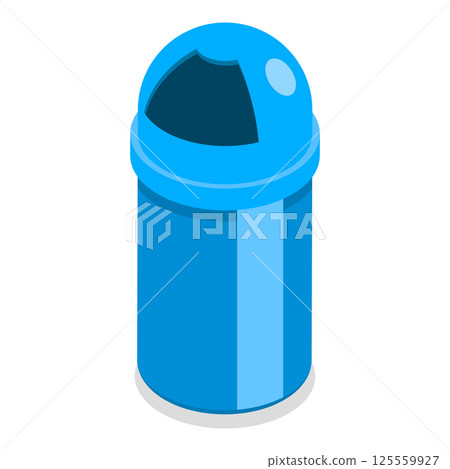 3D Isometric Flat  Set of Trash Bins. Item 5 125559927