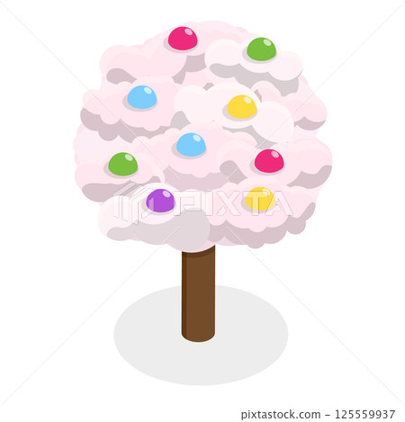 3D Isometric Flat Set of Fantasy Sweet Land Elements. Item 4 3D Isometric Flat Set of Fantasy Sweet Land Elements. Item 4 125559937