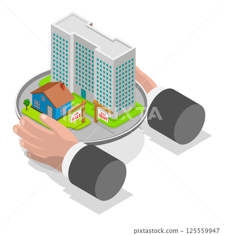3D Isometric Flat Illustration of Real Estate. Item 2 3D Isometric Flat Illustration of Real Estate. Item 2 125559947