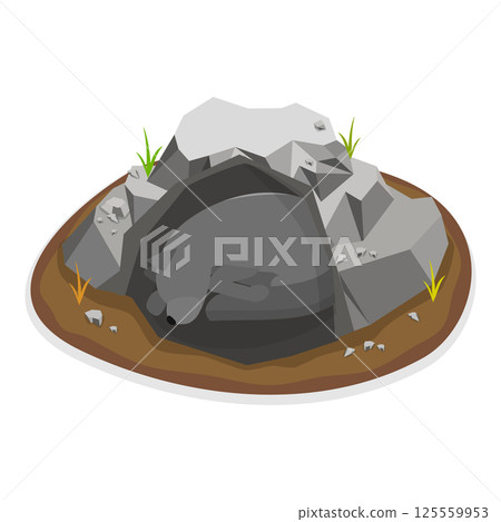 3D Isometric Flat  Set of Cartoon Woodland Animals. Item 1 125559953