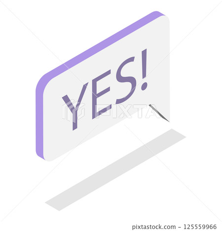 3D Isometric Flat  Set of Dialogue Speech Bubbles. Item 13 125559966