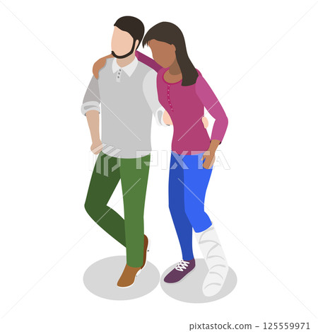 3D Isometric Flat  Illustration of Medical First Aid. Item 5 125559971