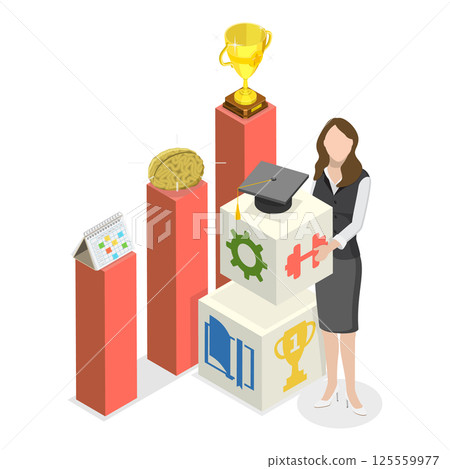 3D Isometric Flat Illustration of Personal Growth. Item 3 3D Isometric Flat Illustration of Personal Growth. Item 3 125559977
