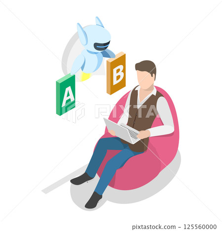 3D Isometric Flat  Illustration of Artificial Intelligence. Item 1 125560000