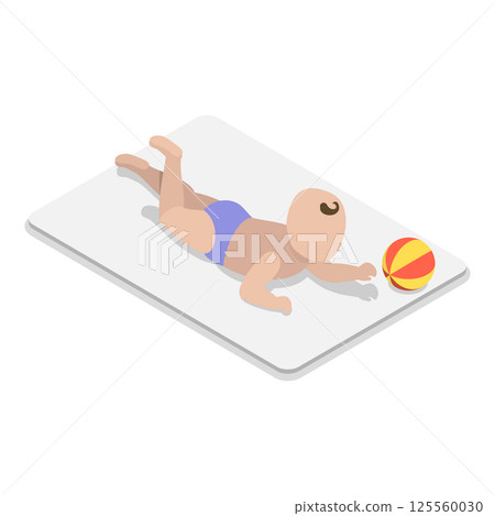 3D Isometric Flat  Set of BabyBorn Care Routine. Item 1 125560030