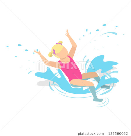 3D Isometric Flat Set of Children Snorkeling. Item 4 3D Isometric Flat Set of Children Snorkeling. Item 4 125560032