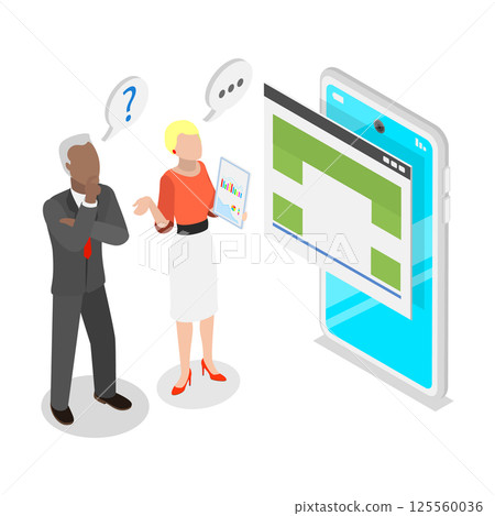 3D Isometric Flat Illustration of Walk-in Closet. Item 1 3D Isometric Flat Illustration of Walk-in Closet. Item 1 125560036