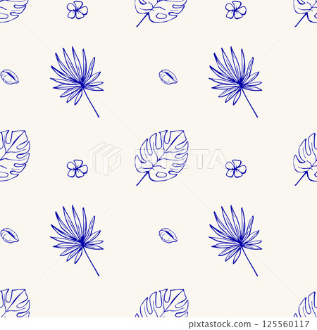 Palm branches seamless vector pattern Palm branches seamless vector pattern 125560117