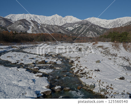 Snowmelt River Mountain Stream Hakuba Village, Nagano Prefecture 125560540
