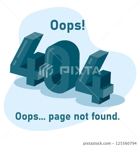 Bold teal 404 numbers. Vector 125560794