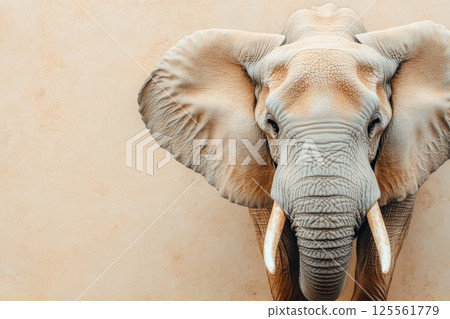 Detailed texture of elephant skin showcases deep wrinkles and natural earthy tones 125561779