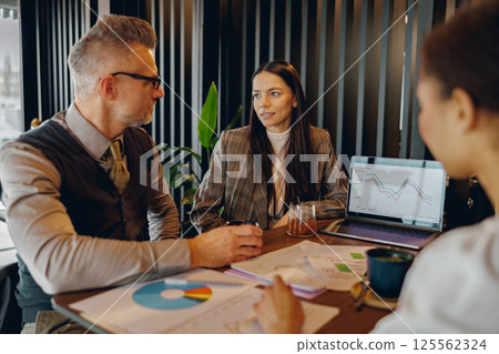A Business Meeting with Professionals in a Contemporary and Modern Workplace Setting A Business Meeting with Professionals in a Contemporary and Modern Workplace Setting 125562324