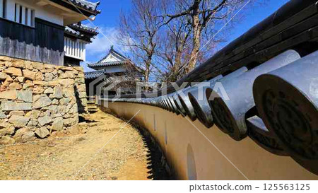 備中松山城本丸重塔及土牆 備中松山城本丸重塔及土牆 125563125