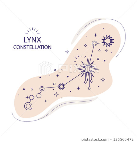 Lynx constellations of the northern hemisphere vector 125563472