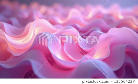 Abstract waves of pink and purple light with soft fluid forms. AI generation Abstract waves of pink and purple light with soft fluid forms. AI generation 125564227