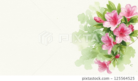 An illustration of beautiful azalea and wisteria flowers in spring season 125564525