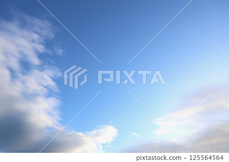 Clouds floating in the early morning blue sky 125564564