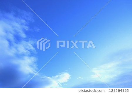 Clouds floating in the early morning blue sky 125564565