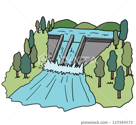 大壩的插圖 125564573