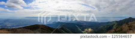 Takakuma Mountains and the townscape at its foot - Kagoshima scenery 125564657