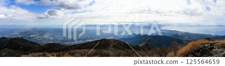 Takakuma Mountains and the townscape at its foot - Kagoshima scenery Takakuma Mountains and the townscape at its foot - Kagoshima scenery 125564659