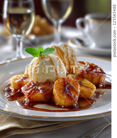 Bananas Foster, an American dessert 125565488