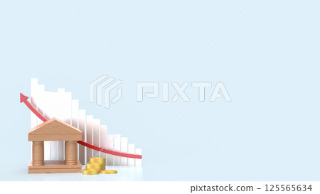 The Bank and coins for earn or Business concept 3d Rendering. 125565634