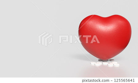 The Heart and drug for health or medical concept 3d Rendering. 125565641