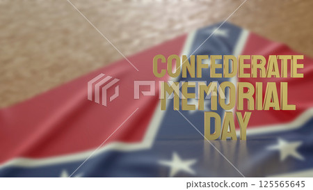 The Confederate Memorial Day flag for Holiday concept 3d Rendering. 125565645