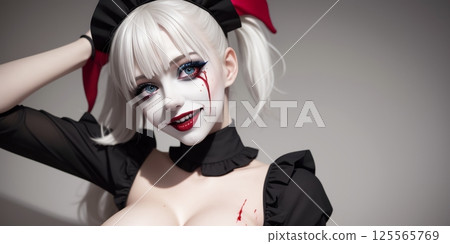 身著哥德蘿莉女僕裝的女謀殺小丑，生成式人工智慧 125565769