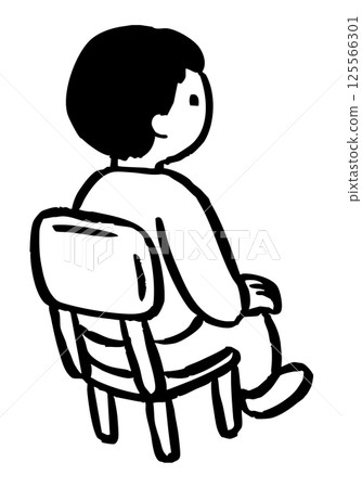 Vector illustration of a boy sitting on a chair 125566301
