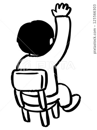 Vector illustration of a boy sitting on a chair 125566303