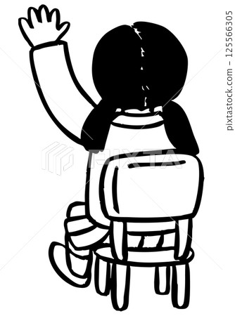Vector illustration of a girl sitting on a chair 125566305