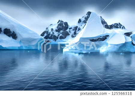 漂浮在海面上的冰山 125566318