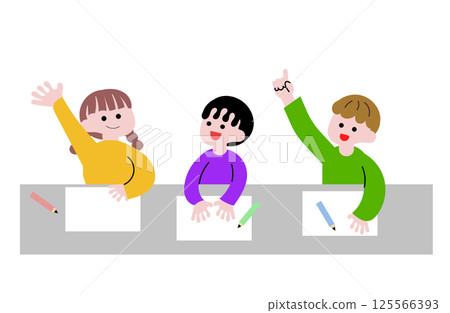 孩子們舉手 孩子們舉手 125566393