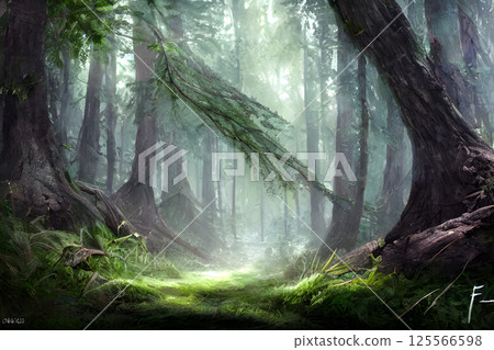 In the sunlight in the forest In the sunlight in the forest 125566598