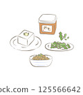 Illustration of soy products 125566642