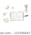Illustration of writing a wish on a new moon 125566643