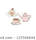 Tea set illustration 125566644