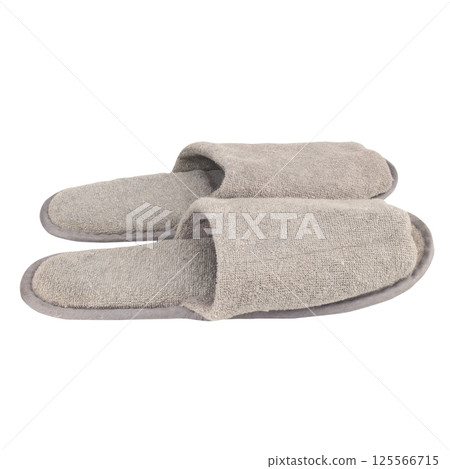 Home slippers color gray isolated on white background 125566715