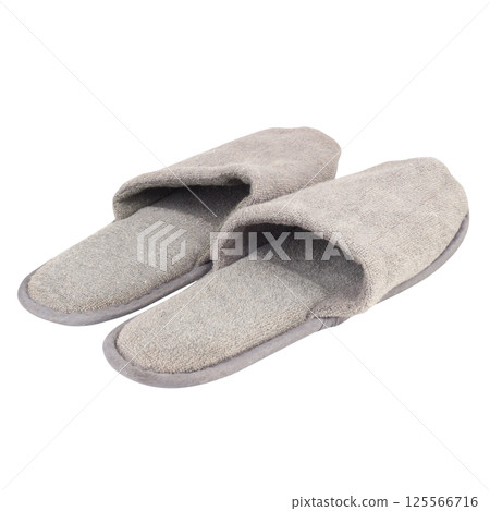 Home slippers color gray isolated on white background 125566716