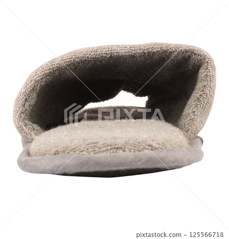 Home slippers color gray isolated on white background Home slippers color gray isolated on white background 125566718