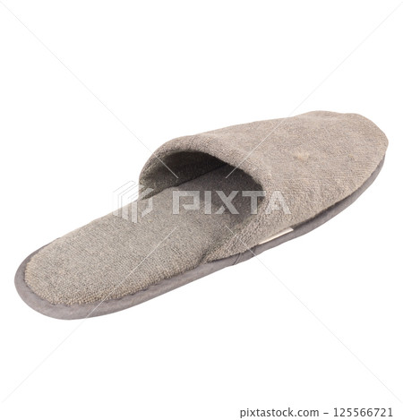 Home slippers color gray isolated on white background Home slippers color gray isolated on white background 125566721