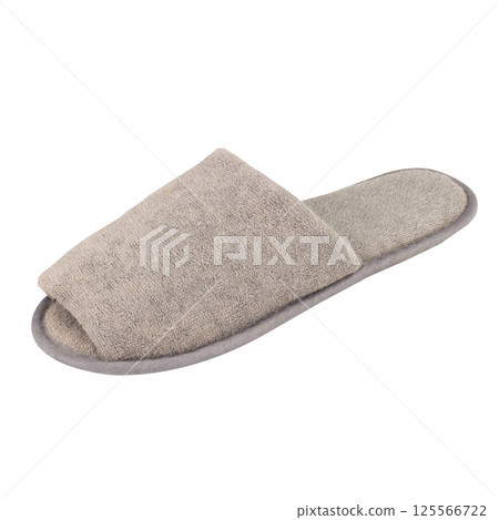 Home slippers color gray isolated on white background Home slippers color gray isolated on white background 125566722