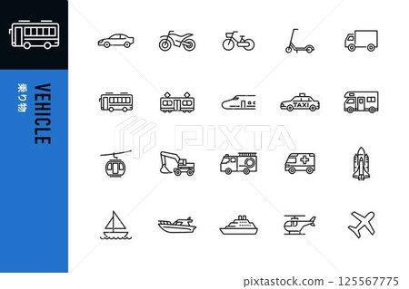Hand sign line icon set 125567775