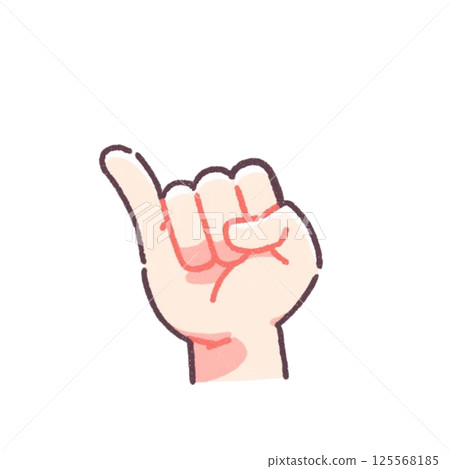 舉起小指的手勢插圖、圖示、材料、無背景、簡單 125568185