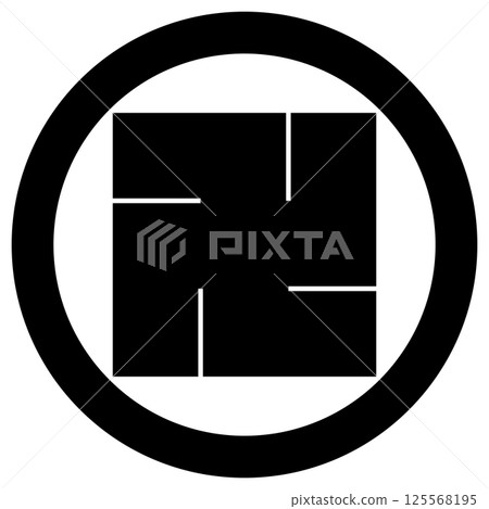 This is my family crest. It is a circle with a left kanji character. 125568195