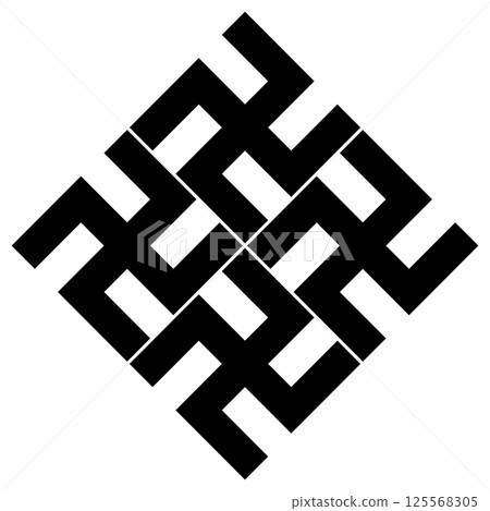 這是一個家族徽章。它被稱為四角五部分的萬字。 125568305