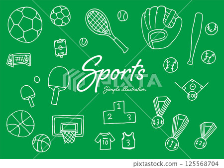 使用鋼筆手繪的體育插圖素材 125568704