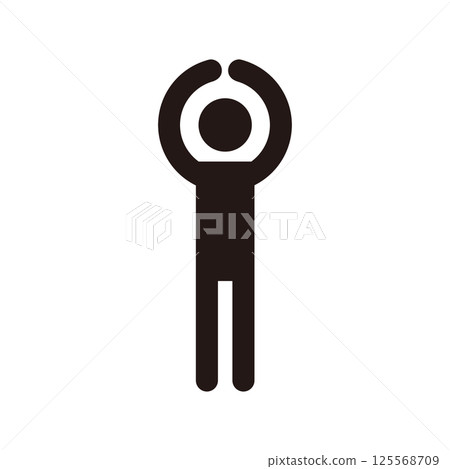 一個人用手做出「OK」手勢的象形圖圖標 125568709